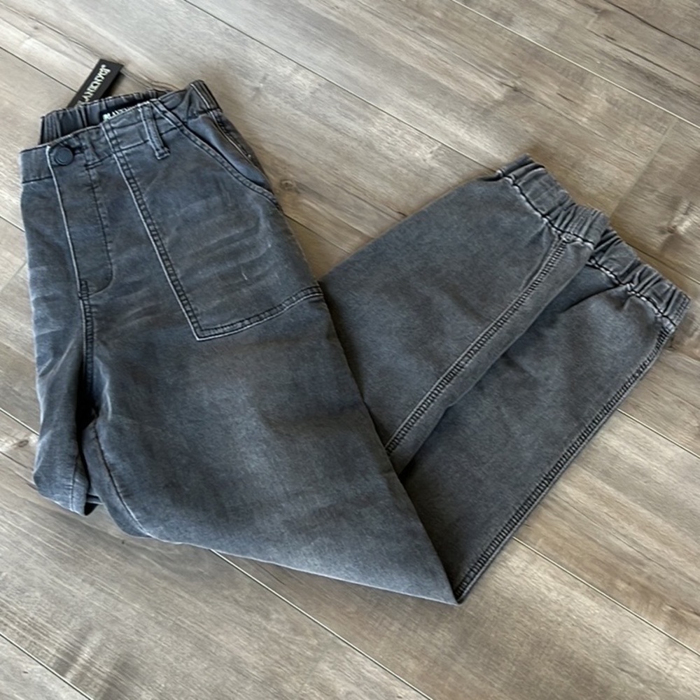 Blank NYC Stretch Twill Soft Cargo Faded Black Jogger Pants